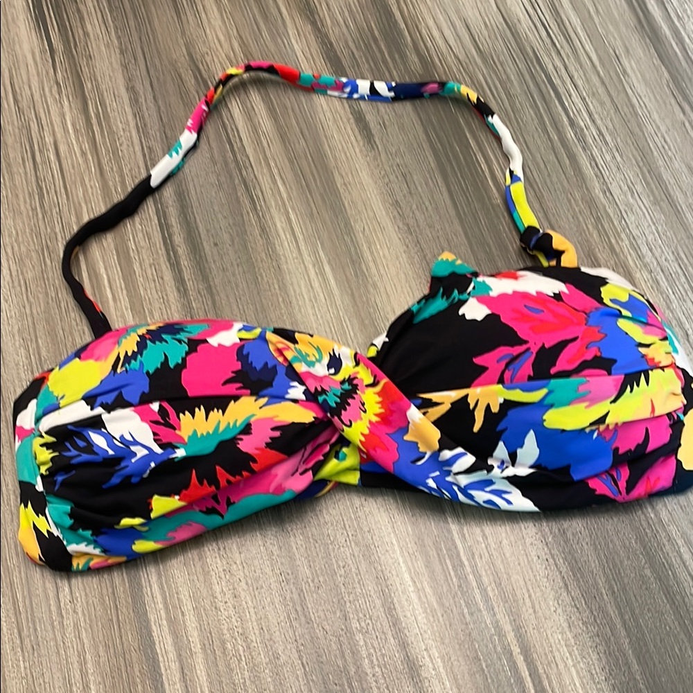 Anne Cole Multicolor Strapless Bikini Top Size Small